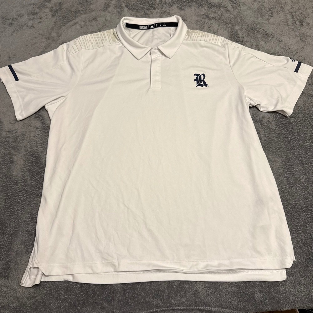 Adidas Mens White Rice University Owls‎ Golf Polo Shirt XXL Performance Athletic